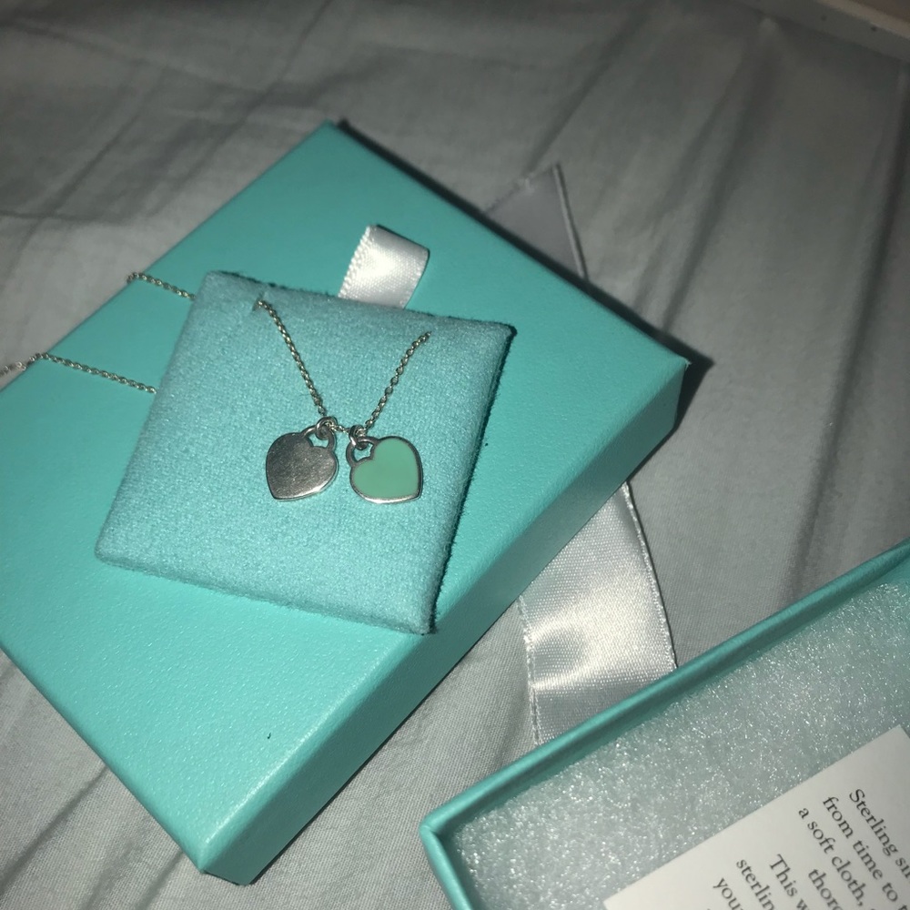 double heart Tiffany necklace will take offers
